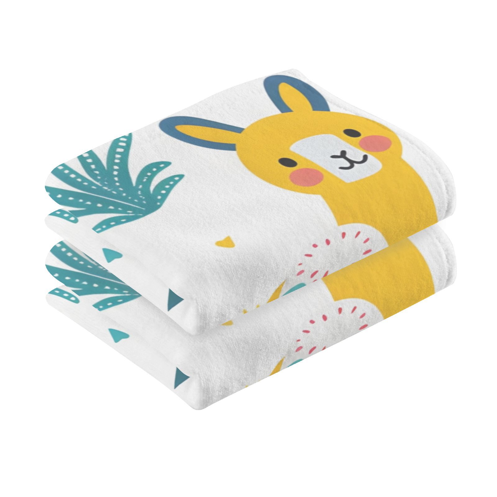 Sheeps Cactus Hand Towels Cotton Bath Towels Large Face Towels Absorbent for Bathroom 2 Packs