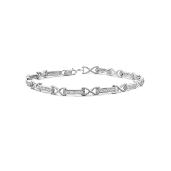 White Diamond Accent Sterling Silver Fashion Bracelet, 7.25