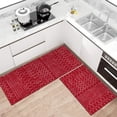 thumbnail image 2 of Kitchen Rugs and Mats Non Skid Washable Set of 2,Boho Moroccan Modern Farmhouse Faded Bohemian Runner Rug with Rubber Backing for Kitchen Decor and Accessories (Red 17"x47"+17"x30"), 2 of 6