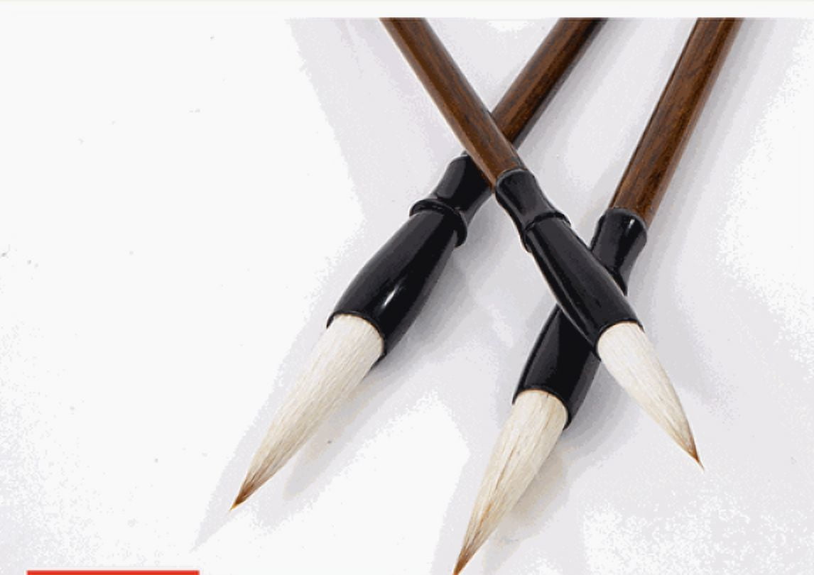 3 Pieces Chinese Calligraphy Brush Chinese Brush Pens Japanese Calligraphy  Brush Sumi Drawing Brush Traditional Wooden Watercolor Ink Brush for