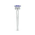 thumbnail image 3 of ANGARA Natural Oval Tanzanite Split Shank Ring with Trio Diamonds in 14K White Gold for Women (Size-6x4mm) | December Birthstone, Anniversary, Jewelry Gift for Women | Natural Tanzanite Ring, 3 of 8