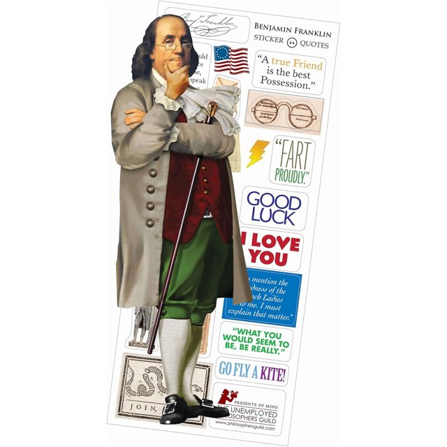 Benjamin Franklin Quotable Notable - Greeting Card and Sticker Sheet - Envelope Included