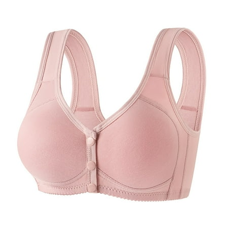 Baodmurt No Underwire Bras for Women Lounge & Sleep Tie-Front Wireless Lingerie  Underwear  Pink 46BC
