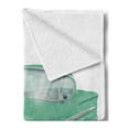 thumbnail image 2 of Cars Soft Flannel Fleece Throw Blanket, Veteran Classical Green Car Historic Vintage Vehicle in Cartoon Style, Cozy Plush for Indoor and Outdoor Use, 50" x 60", Mint Green Pale Grey, by Ambesonne, 2 of 5