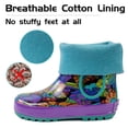 thumbnail image 5 of Landchief Toddler Rain Boots, Kids Rain Boots Waterproof Rubber Boots for Girls and Boys with Fun Patterns and Easy-On Handles, Size 13, Purple Floral, 5 of 7
