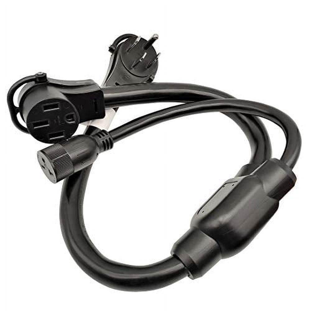 Parkworld 61506 4-Prong RV Splitter, NEMA 14-50P Male Plug to 14-50R & 6-20R (T-Blade Also for 6-15R) Female Receptacle (3 Feet)