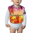 thumbnail image 6 of Bingfone Mess-Proof Baby Bib - Waterproof Bib For Baby Boy Or Girl With Food Catcher Pocket, Unisex-Palm Trees At Sunset, 6 of 8