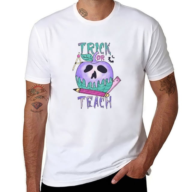 Camiseta de truco o enseñanza de calabaza de Halloween tops de talla grande camisetas de moda coreana para hombres