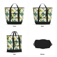 thumbnail image 3 of Large Capacity Insulated Tote Bag16.1×13.4×7.5in Thermal Insulation And Easy To Clean Strong Bearing Capacity Can Be Reused Lime Houndstooth Hand-Drawn Sketch_2, 3 of 8