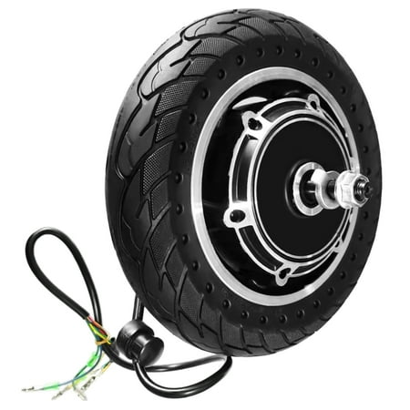 Carevas 10   Electric Scooter Front Tire with Hub Motor Solid Electric Scooter Wheel 48V 500W Brushless Dis Brake Hub Motor E Bike Motor Replacement for KUGOO M4 / M4 PRO Folding Electric Scooter