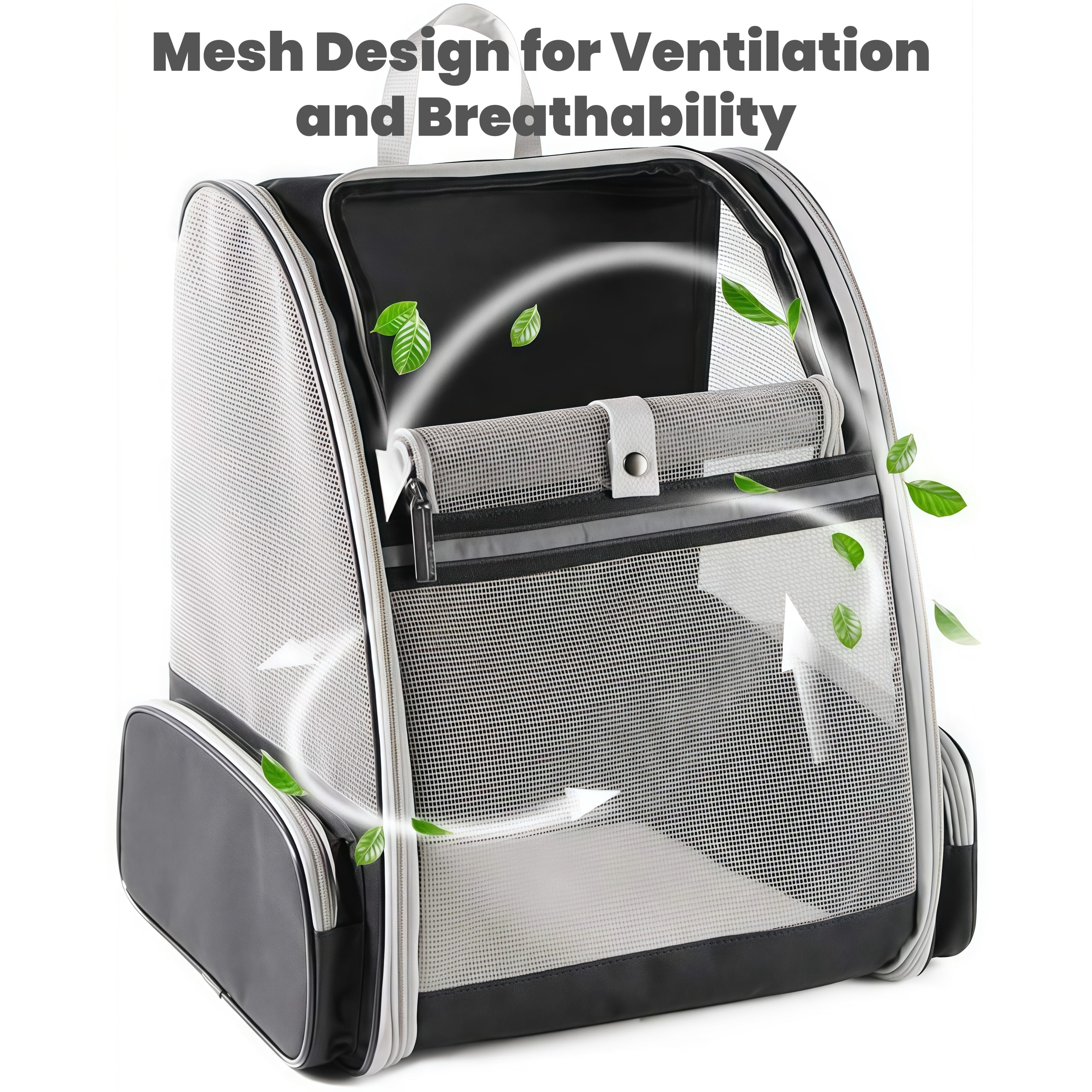 Portable Cat Backpack with Large Capacity and Breathable Mesh Design