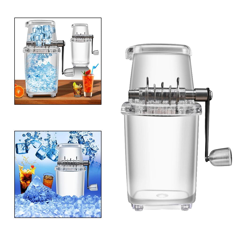 Portable Manual Ice Crusher Shredding Machine mini house Snow Breaker Fast Crushing BPA for Store Cafe clear