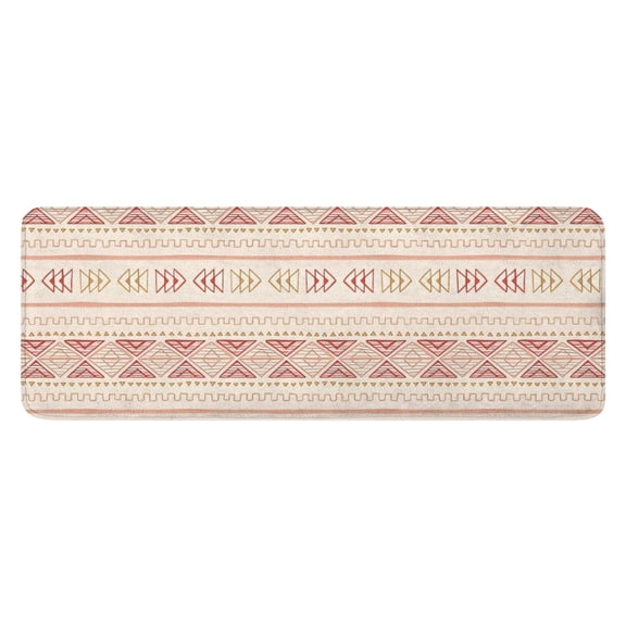 Pink Geometric Striped Pattern Kitchen Rug Mat,Kitchen Runner Rugs Non Skid Washable,Decorative Kitchen Floor Mats for Kitchen,Sink,Laundry,17"x47.2"