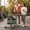thumbnail image 2 of CL.HPAHKL Dog Stroller, 4 Wheels Foaldable Cat Stroller Dog Cat Cage Jogger Stroller for Medium Small Dogs Cats, Pet Stroller with Mesh Windows Portable Lightweight for Travel, 2 of 7