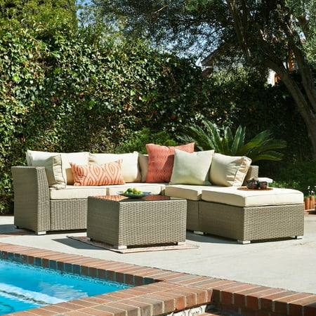 Incadozo Jicaro 5 Piece Outdoor Wicker Sectional Sofa Set Incadozo Jicaro 5 Piece Outdoor Wicker Sectional Sofa Set