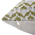 thumbnail image 3 of Fabdivine Block Print Throw Pillow Cover, 26x26 Inch Thick Thick Linen Decorative Cushion Cover, Floral Print Boho Design Green Pillow Cover for Sofa and Couch, 3 of 5