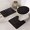 Black, variant on YouLoveIt 3 Piece Bathroom Rugs and Mats Sets Bath Mats Set 3 Piece Set ,with U-Shaped Toilet Floor Mat Non Slip Rugs andToilet Lid Cover Mat