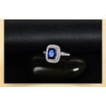 thumbnail image 5 of 2.05 Carat 7mm Cushion Cut Vintage Blue Sapphire And Moissanite Diamond Halo Engagement Ring for Women in 10k White Gold, 5 of 5