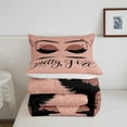 thumbnail image 5 of Eyelash Bedding Set Full Size,Stylish Pink Sparkles Comforter Set for Teens Adult,Eyelash Aesthetic Duvet Insert,(No Glitter No Sequin) Modern Quilt Comforter with 2 Pillow Shams Warm, 5 of 7