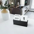 thumbnail image 2 of Wooden Block Perpetual Calendar for Desk, Daily Desktop Standing Flip Calendar with Large Display, Modern Farmhouse Aesthetic Desk Accessories for Home Office Decor, Reusable Yearly, Black, 2 of 14