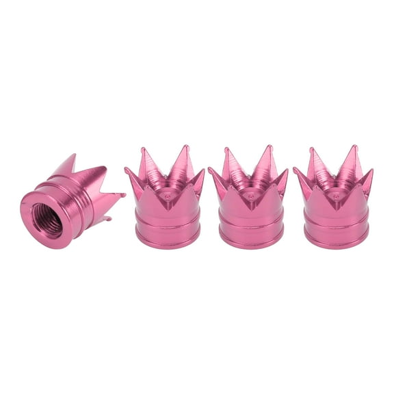 Unique Bargains 4 Pcs Tire Valve Stem Caps 18x17MM Car Wheel Valve Cap Universal for Car Bike Aluminum Alloy Pink