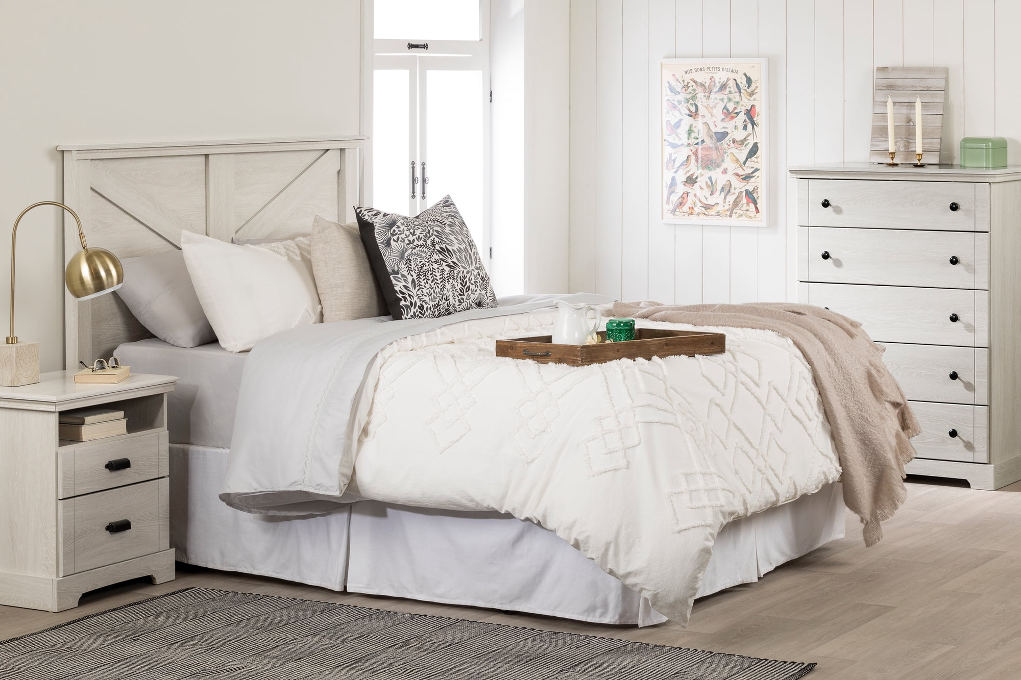 South Shore Lilak Coastal 5-Drawers Dresser Winter Oak