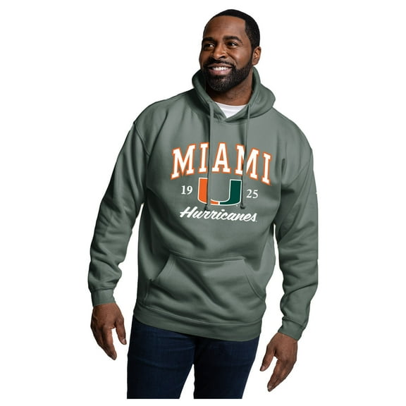 Men's League Collegiate Wear Green Miami Hurricanes Essentials 2.0 Fleece Pullover Hoodie