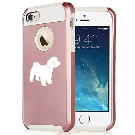 Maltipoo Accessories For Apple iPhone 6 Plus 6s Plus Rose Gold Shockproof Impact Hard Soft Case Cover Maltipoo (Rose Gold-White) ()