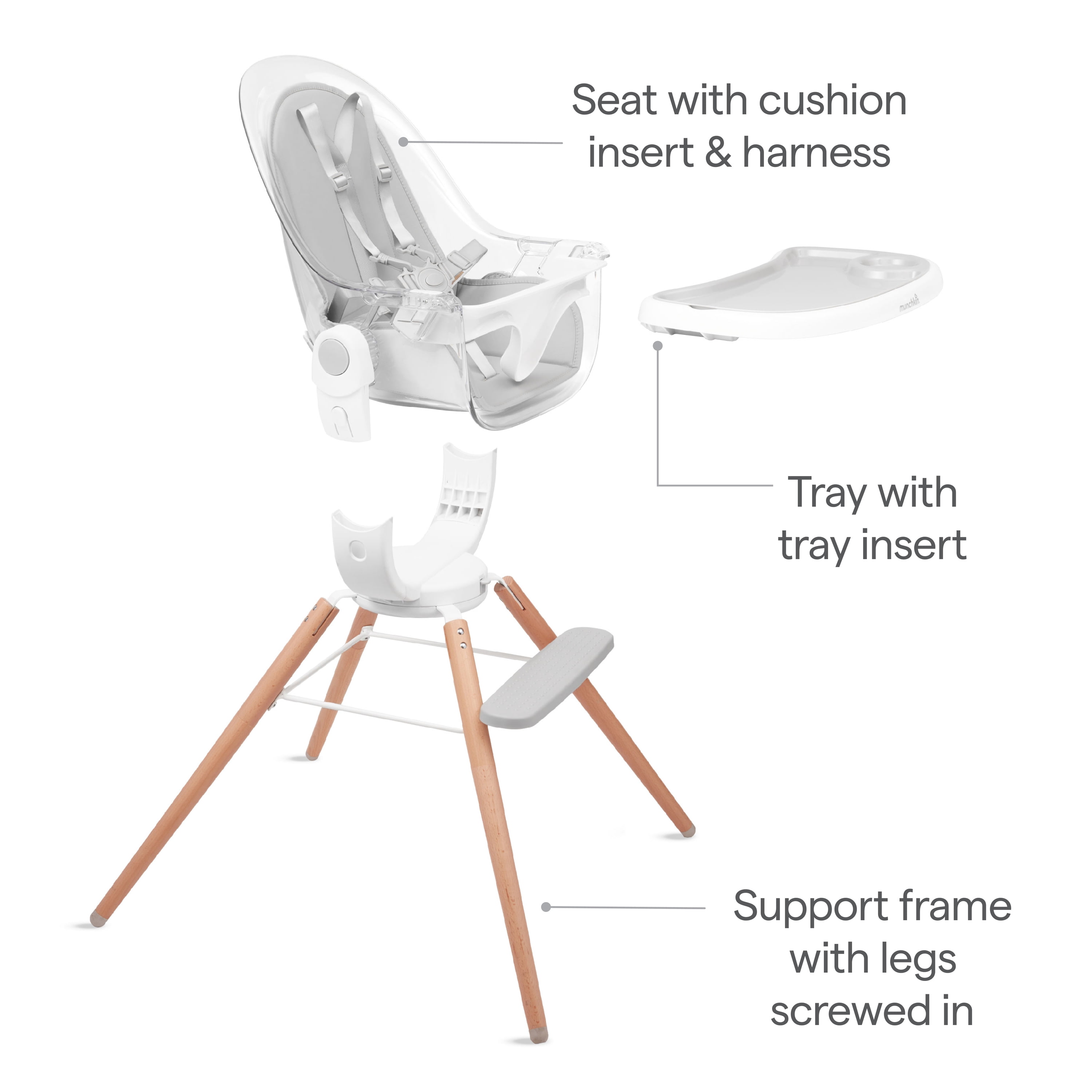 Munchkin® 360° Cloud™ Baby and Toddler High Chair, White, Unisex