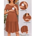 thumbnail image 2 of Vestido de lactancia de maternidad Ekouaer Summer Manga Corta Caramelo, 2 of 6