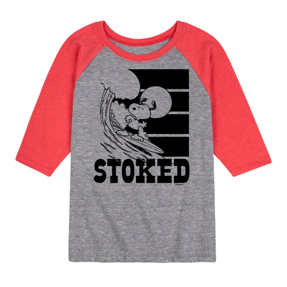 Peanuts - Stoked - Toddler And Youth Raglan Graphic T-Shirt