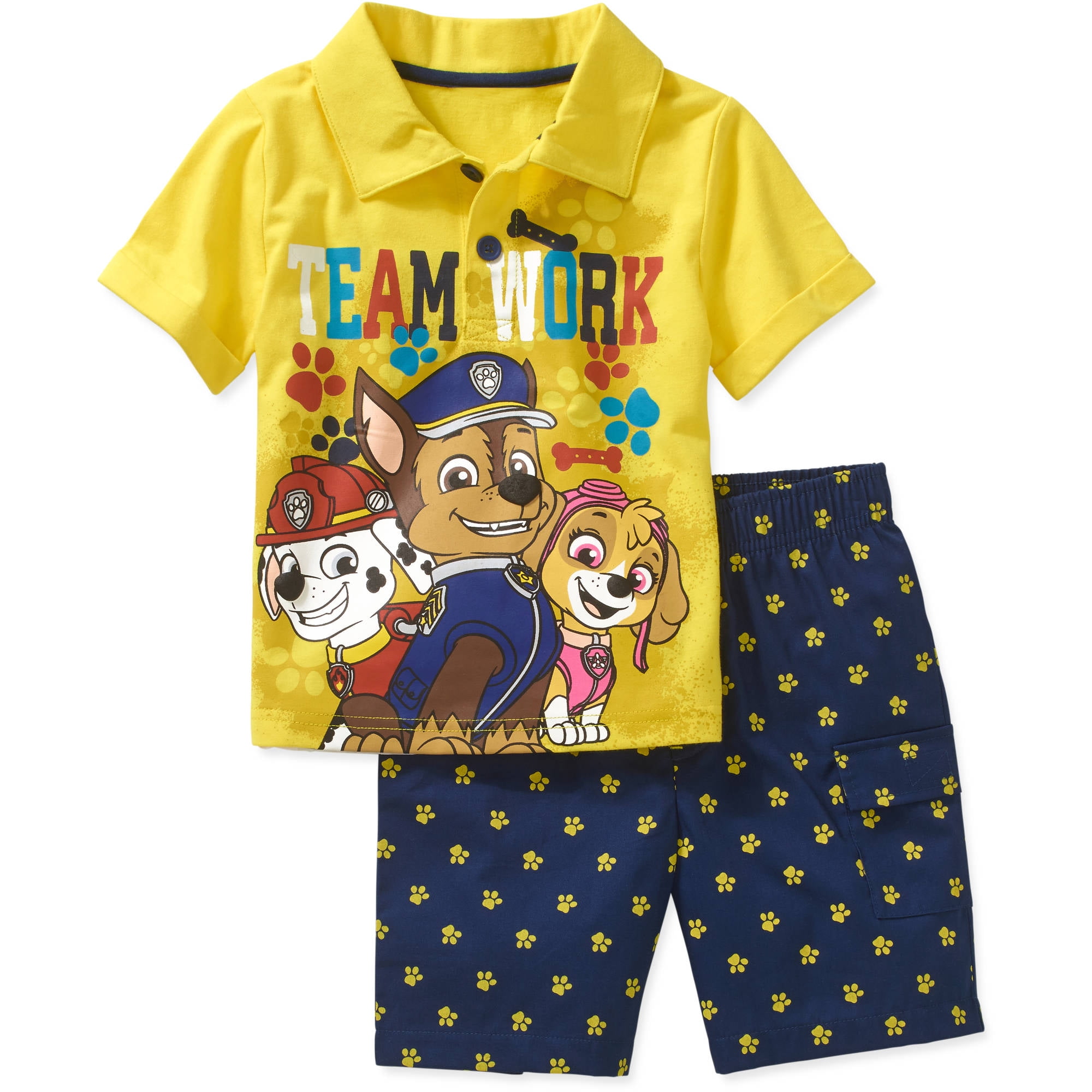 Toddler Boy Graphic Polo Tee and Shorts Outfit Set