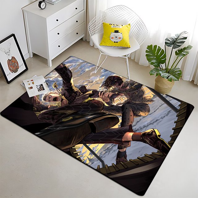 Jojo - Alfombra de pintura animada Área grande Negro Suave Decoración para el hogar Boho Picnic30120x160cm (47x62 pulgadas)120x160cm (47x62 pulgadas) zhangyuxiang unisex