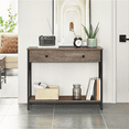 thumbnail image 3 of Yaheetech Table Console Classique à 2 Niveaux avec Tiroir, Bois Taupe, 3 of 10