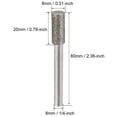 thumbnail image 2 of Diamond Burrs Bits Grinding Drill Carving Rotary Tool for Glass Stone Ceramic 120 Grit 1/4" Shank 8mm Cylinder 5 Pcs, 2 of 4