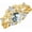 Yellow Gold, variant on 925 Sterling Silver Hexagonal Natural Moss Agate Engagement Ring for Women CZ Stackable Promise Rings Jewelry Set