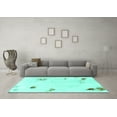 thumbnail image 3 of Ahgly Company Machine Washable Indoor Rectangle Abstract Turquoise Blue Modern Area Rugs, 7' x 9', 3 of 4