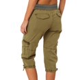 thumbnail image 4 of Yellow Women's Shorts, Summer Women Multi Pocket Trousers Outdoor Casual Sports Cropped Pants Overalls Thin Loose Cargo Shorts,Women's Shorts XXL, 4 of 6