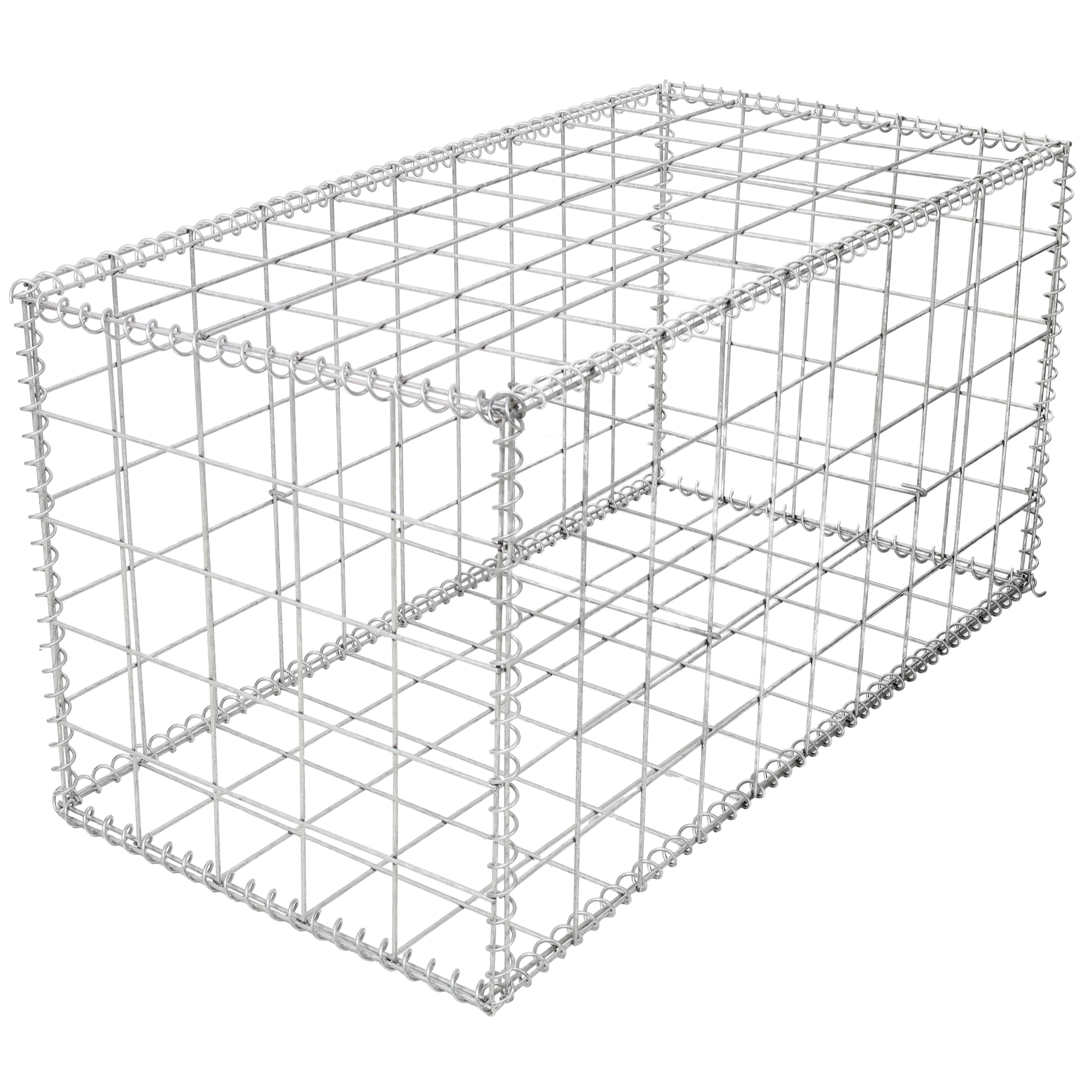 Galvanized Gabion Basket 39-3/8" x 19-5/8" x 19-5/8", 4mm Heavy Wire, Premium Galvanized Steel Construction, Tool-Free Assembly for Garden Retaining Wall