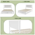thumbnail image 3 of Ktaxon Full Wooden Bed Frame, Platform Bed with Headboard & Slats Support, White, 3 of 9