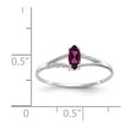 thumbnail image 5 of 10K White Gold Ring Band with Stones (06) June Garnet (Rhodolite) Marquise Red, 5 of 5
