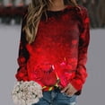 thumbnail image 2 of SOMOWI Chandails de la Saint-Valentin pour Femmes à Imprimé, Col Rond, Coupe Ajustée, Chandail à Enfiler à Manches Longues, Blouse Ample d'Entraînement, Rouge, Hauts Athlétiques d'Automne P, 2 of 5