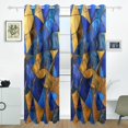 thumbnail image 2 of Blue Gold Mosaic Curtains Black Out 72 Inch Length Curtains for Sliding Glass Doors Bedroom Living Room 2 Pack, 2 of 6