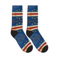 thumbnail image 4 of Athletic Socks Retro Cape Verde Flag Sport Running Calf Socks Crew Socks for Men Women, 4 of 7