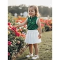 thumbnail image 4 of BemeyourBBs Toddler Baby Girls Golf 2 Piece Outfits Summer Clothes Golf Themed Embroidery Sleeveless Turn Down Collar Vest Tank Tops and Pleated Skirt Set, 4 of 9