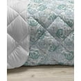 thumbnail image 3 of Leaves Down Alternative Comforter, Abstract Leafs Wrapping Style Underripe Fruits on Branches, Microfiber Quilt for All Season, 5 Sizes, Ceil Blue Reseda Green, by Ambesonne, 3 of 3