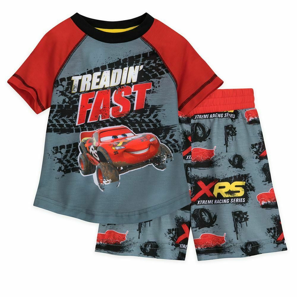 Disney Cars Lightning McQueen 2 PC Long Sleeve Coat Pajama Set Boy Size 5T 