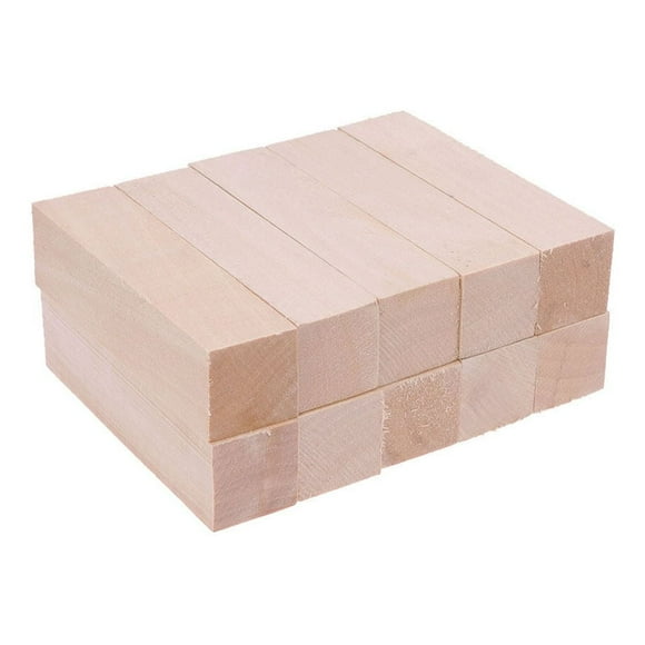 10pcs Basswood Carving Blocks Wood Whittling Craft Kit