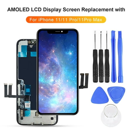 Sunnymall AMOLED LCD Display Screen Replacement with Touch Assembly Digitizer for iPhone 11/11 Pro/11Pro Max, Color#2857