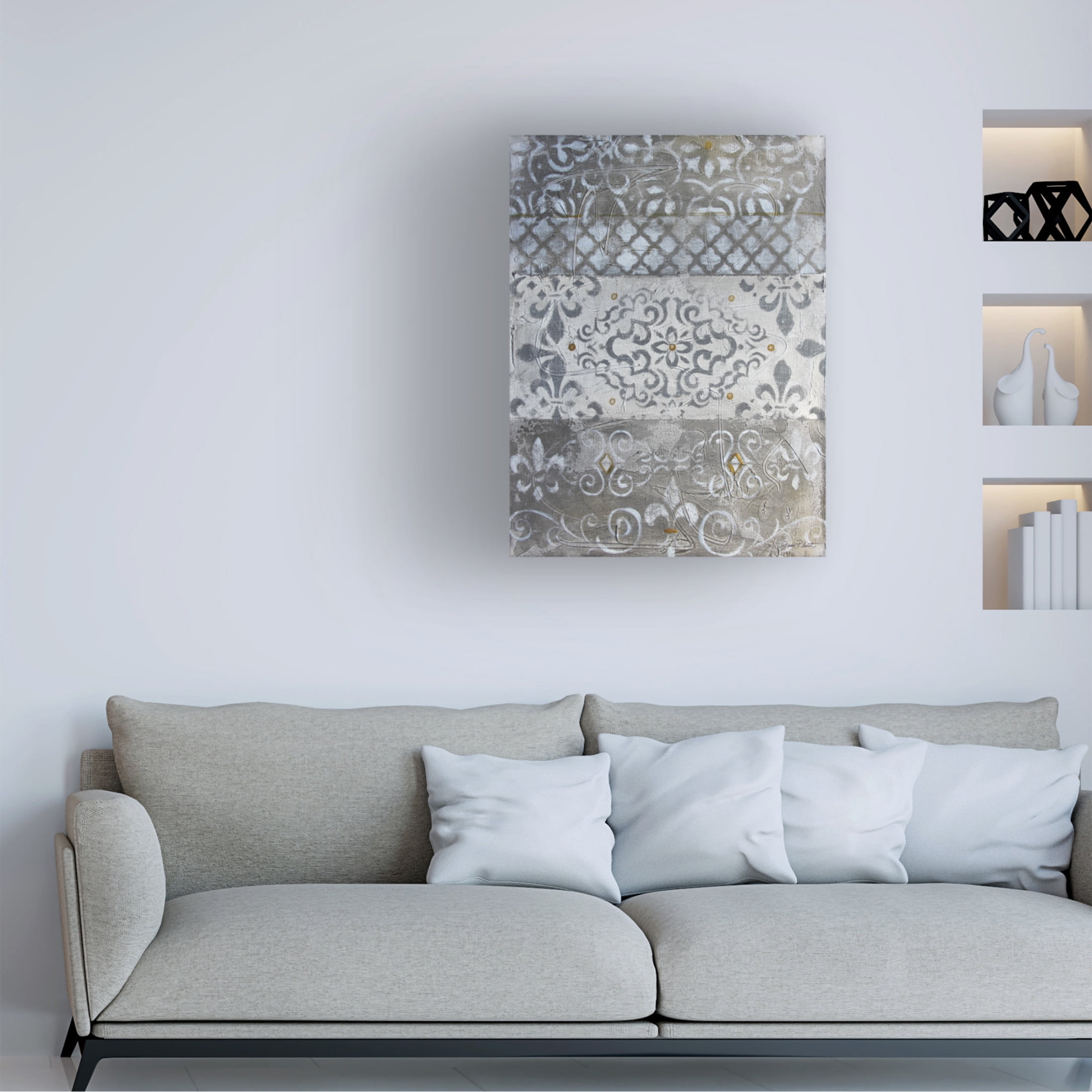 Canvas Wall Art - Jean Plout 'Abstract Lace D' Wall Art for Living Room, Bedroom, or Office Décor by Trademark Fine Art - 35 x 47 Inches